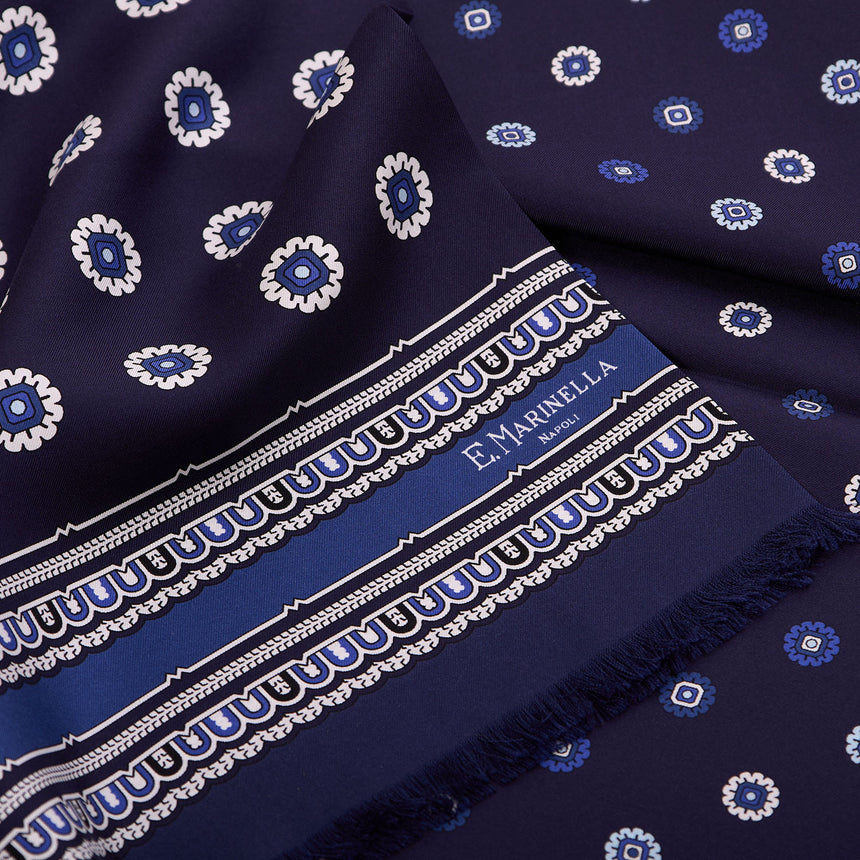 SCIARPA TUBOLARE BLU SCURO IN SETA TWILL