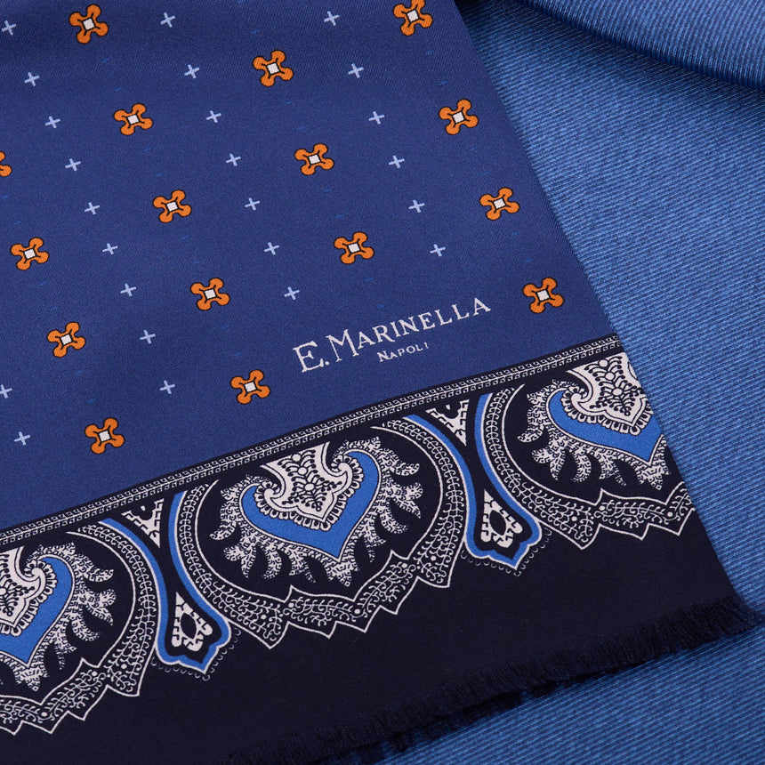 SCIARPA TUBOLARE BLU IN SETA TWILL