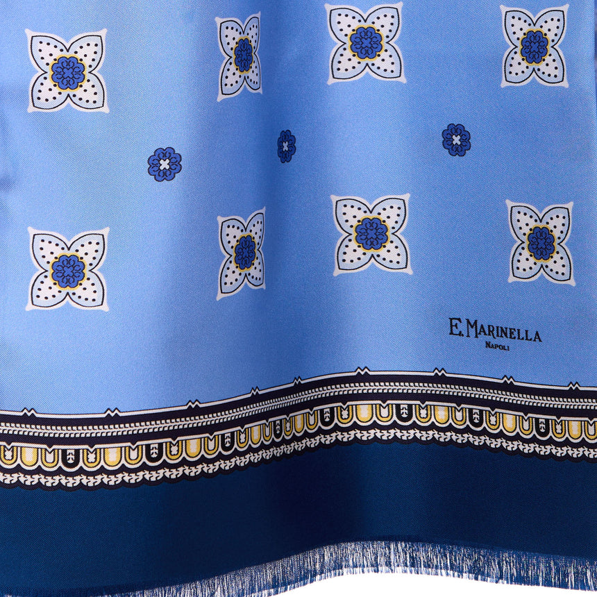 LIGHT BLUE DOUBLE SILK SCARF