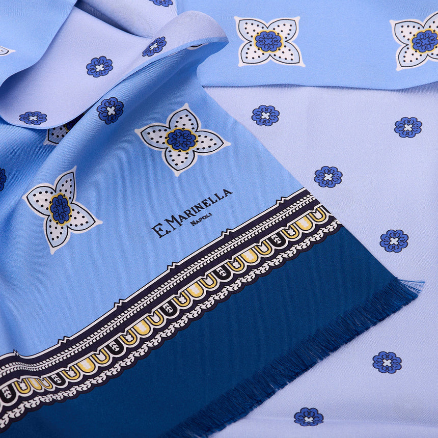 LIGHT BLUE DOUBLE SILK SCARF