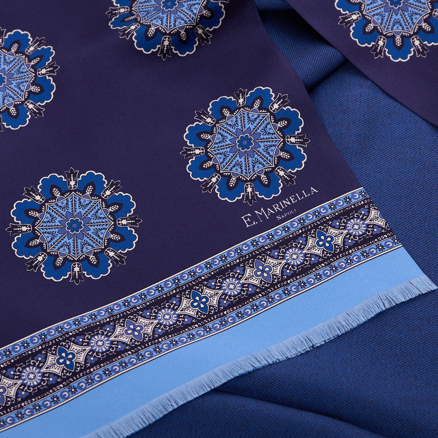 DARK BLUE DOUBLE SILK SCARF