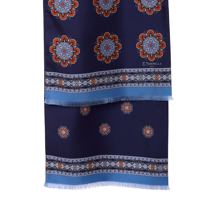 SCIARPA TUBOLARE BLU SCURO IN SETA TWILL