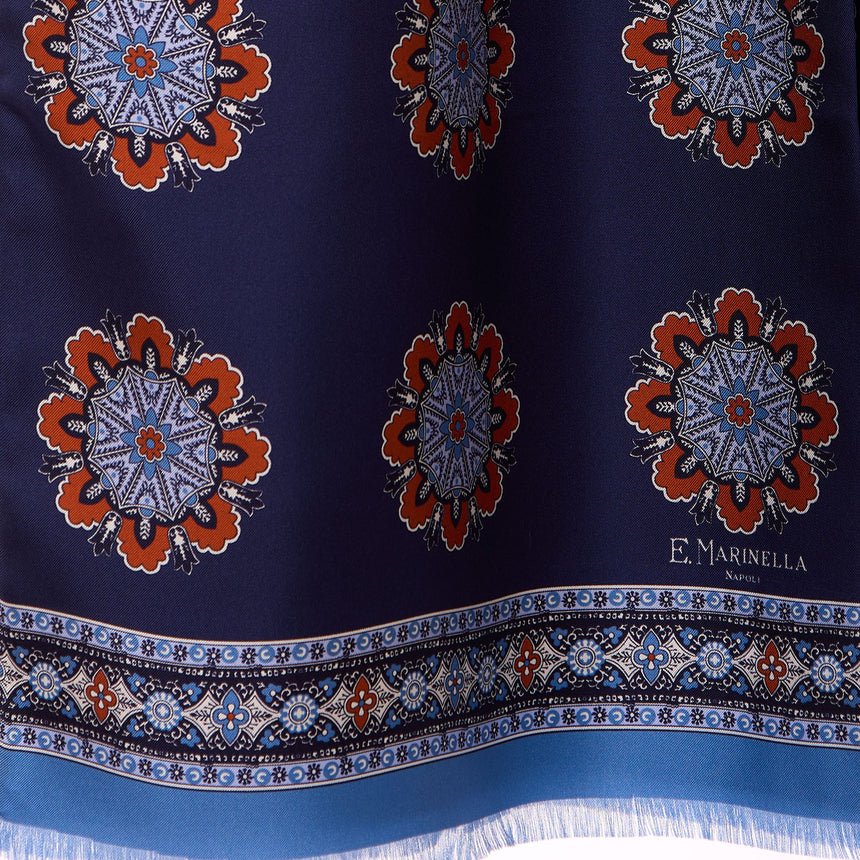 SCIARPA TUBOLARE BLU SCURO IN SETA TWILL