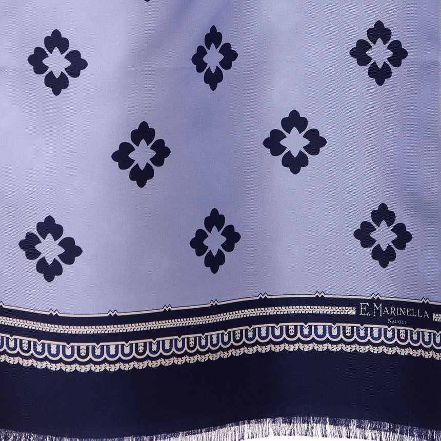 LIGHT AND DARK BLUE DOUBLE SILK SCARF