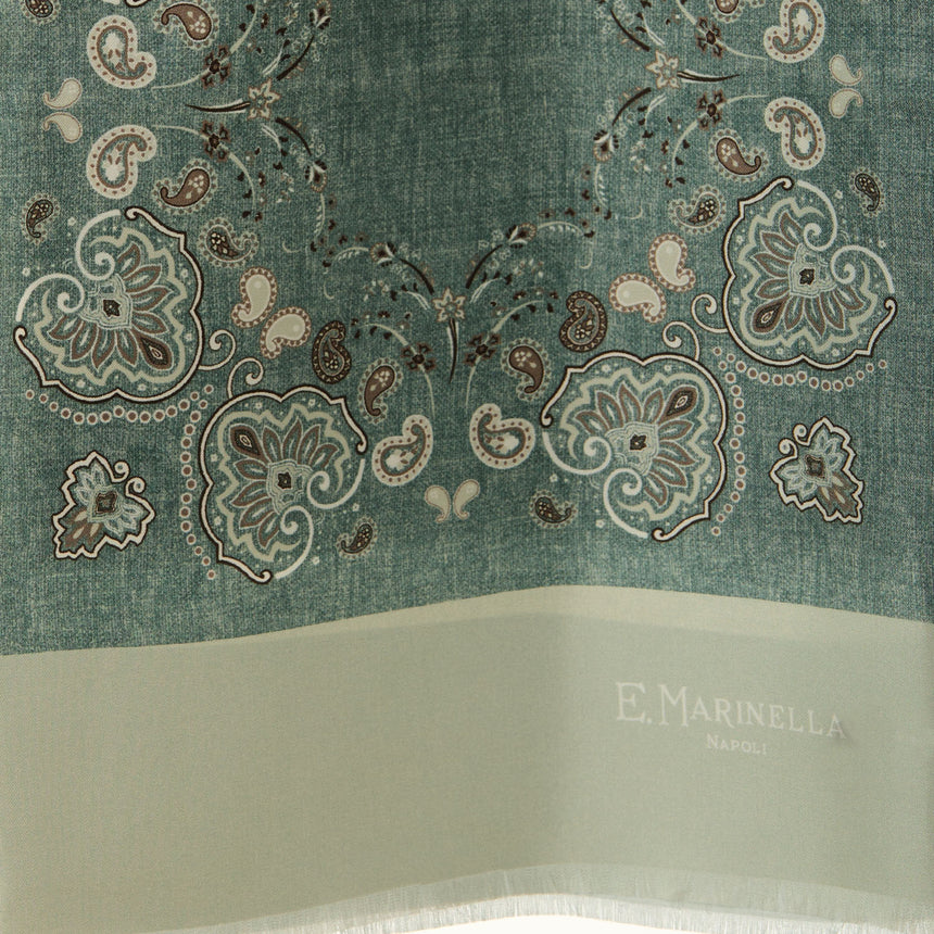 GREEN DOUBLE SILK SCARF