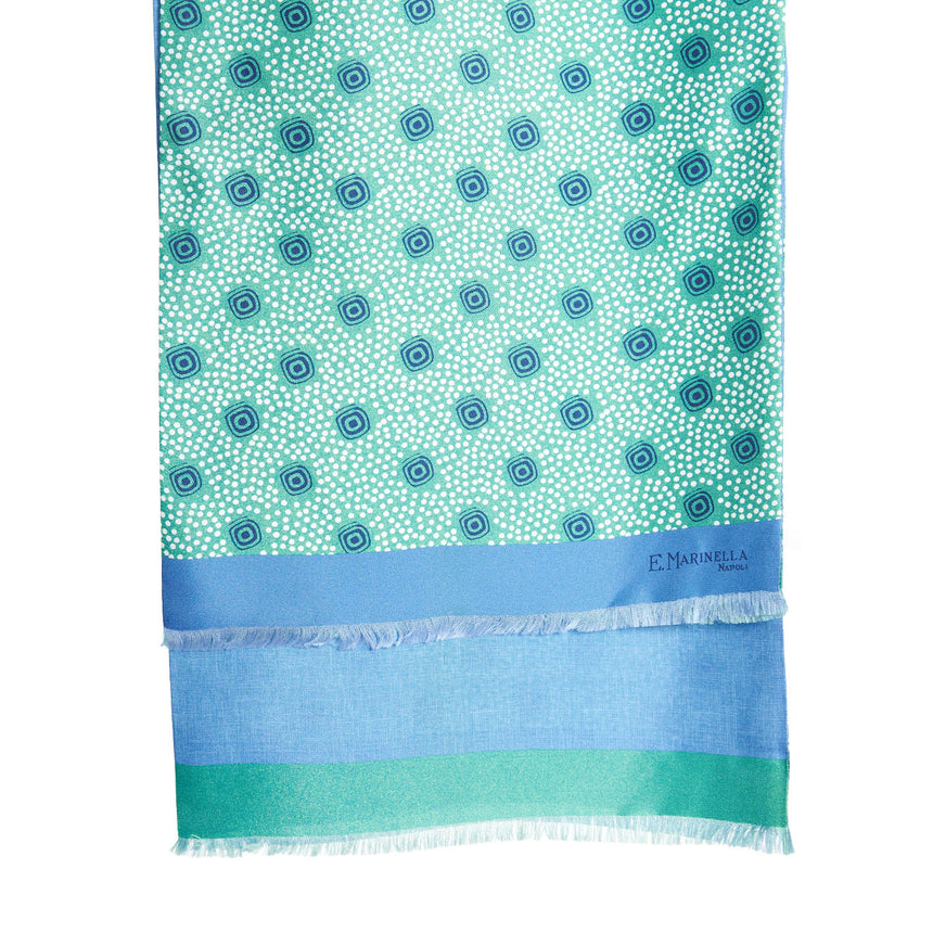 LIGHT GREEN AND BLUE DOUBLE SCARF