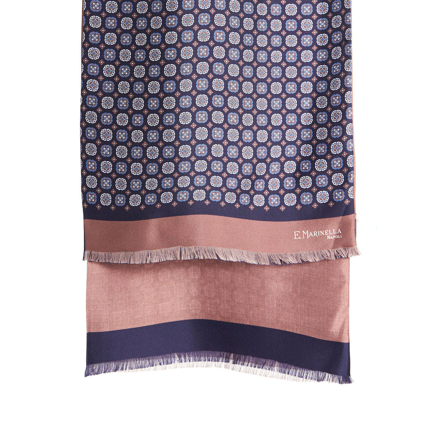 MIDNIGHT BLUE AND PINK DOUBLE SCARF