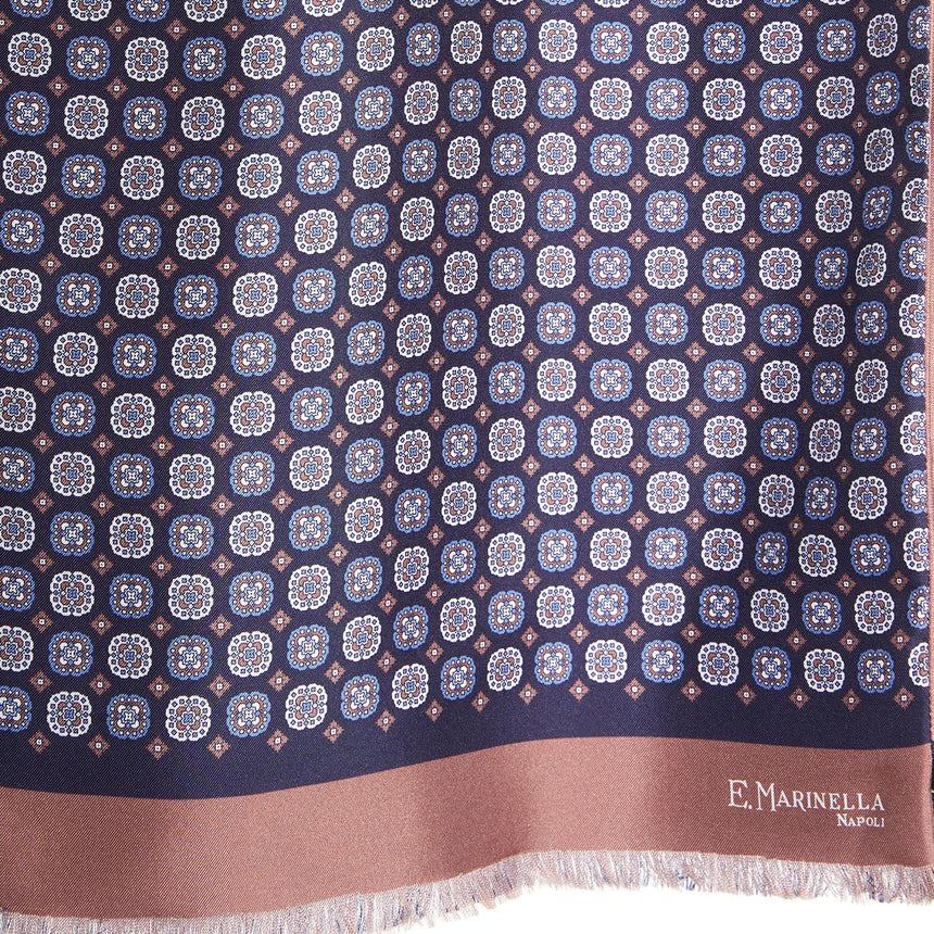 MIDNIGHT BLUE AND PINK DOUBLE SCARF