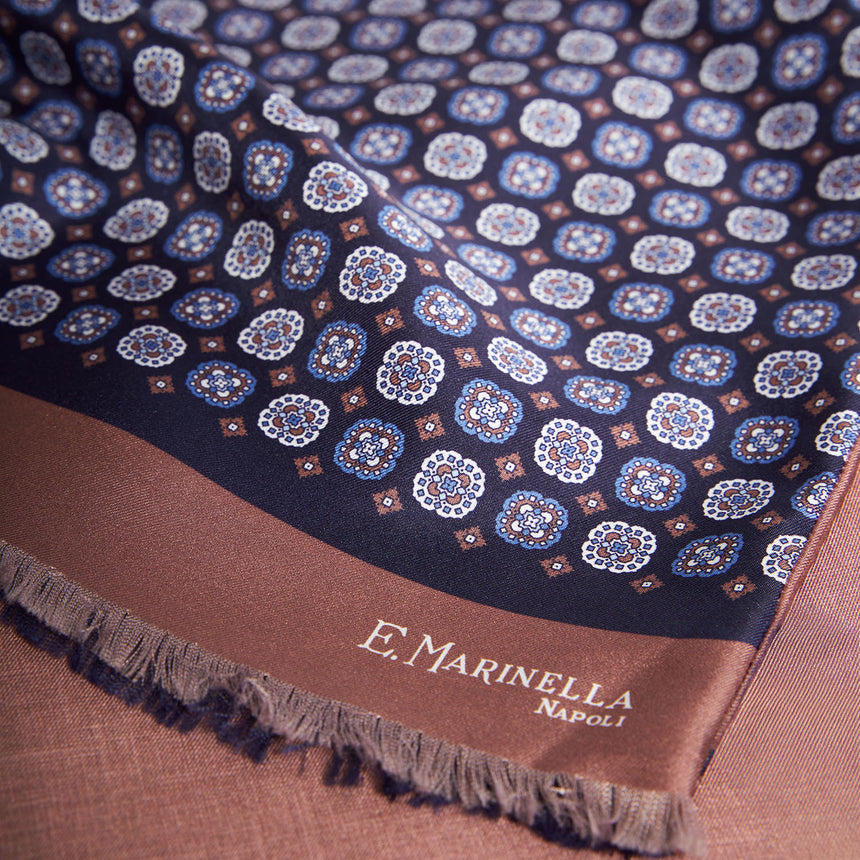 MIDNIGHT BLUE AND PINK DOUBLE SCARF