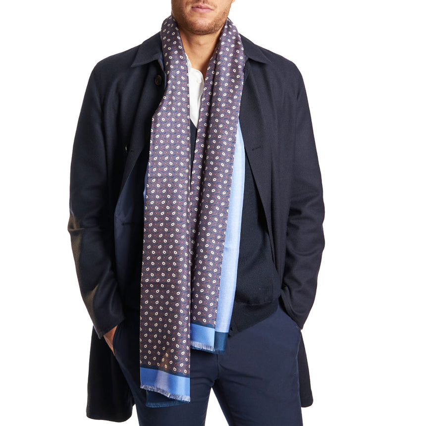 SCIARPA TUBOLARE BLU NOTTE E AZZURRA