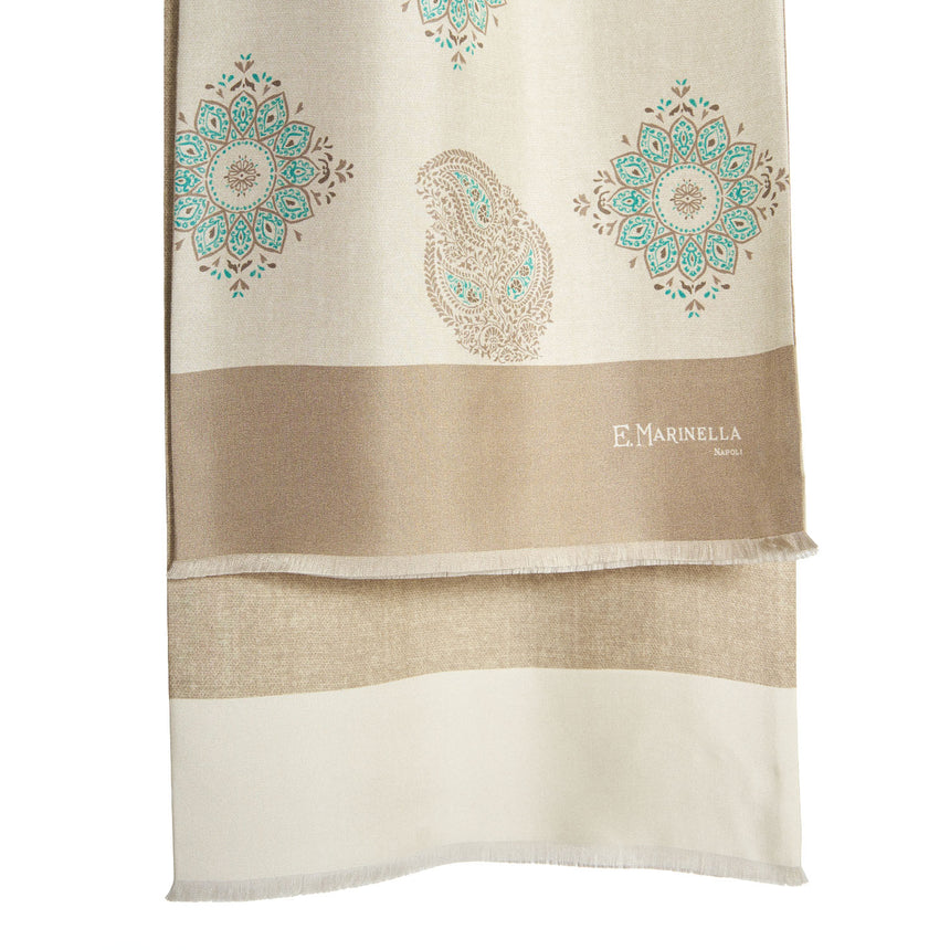 BEIGE DOUBLE SILK SCARF