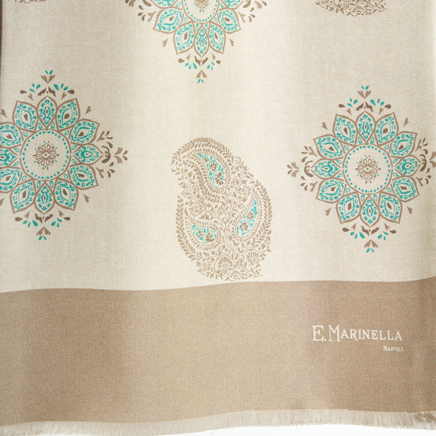 BEIGE DOUBLE SILK SCARF