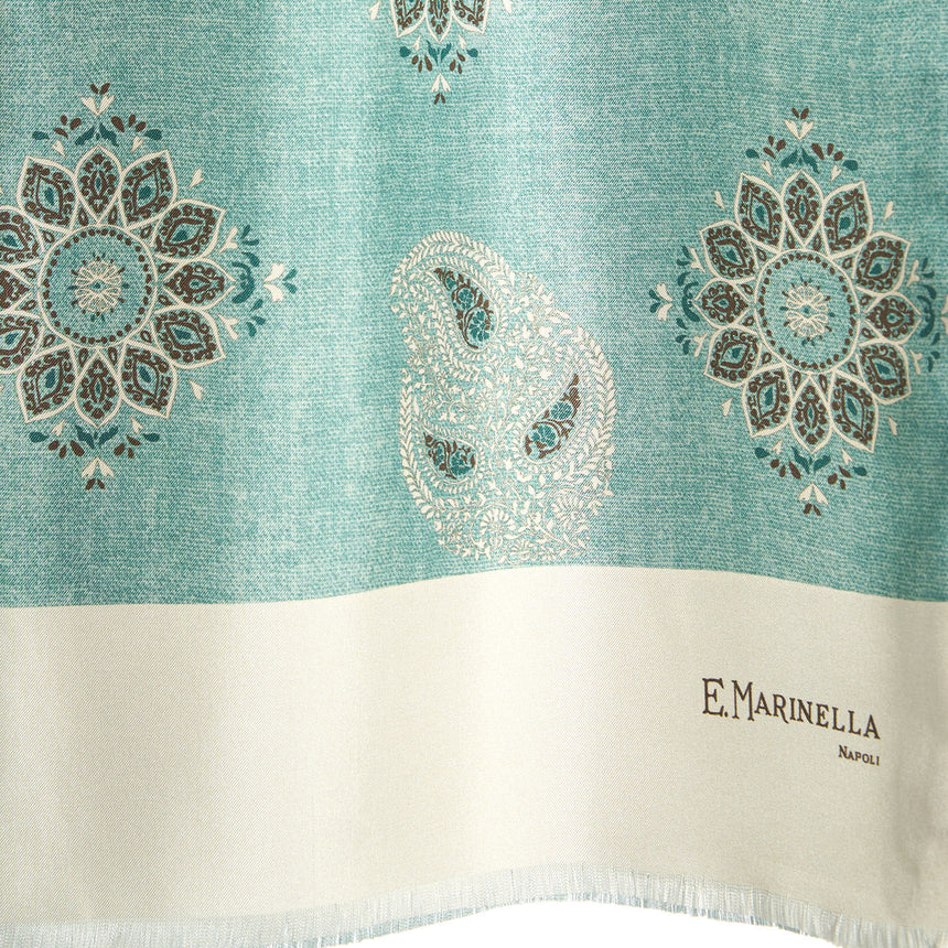 GREEN DOUBLE SILK SCARF