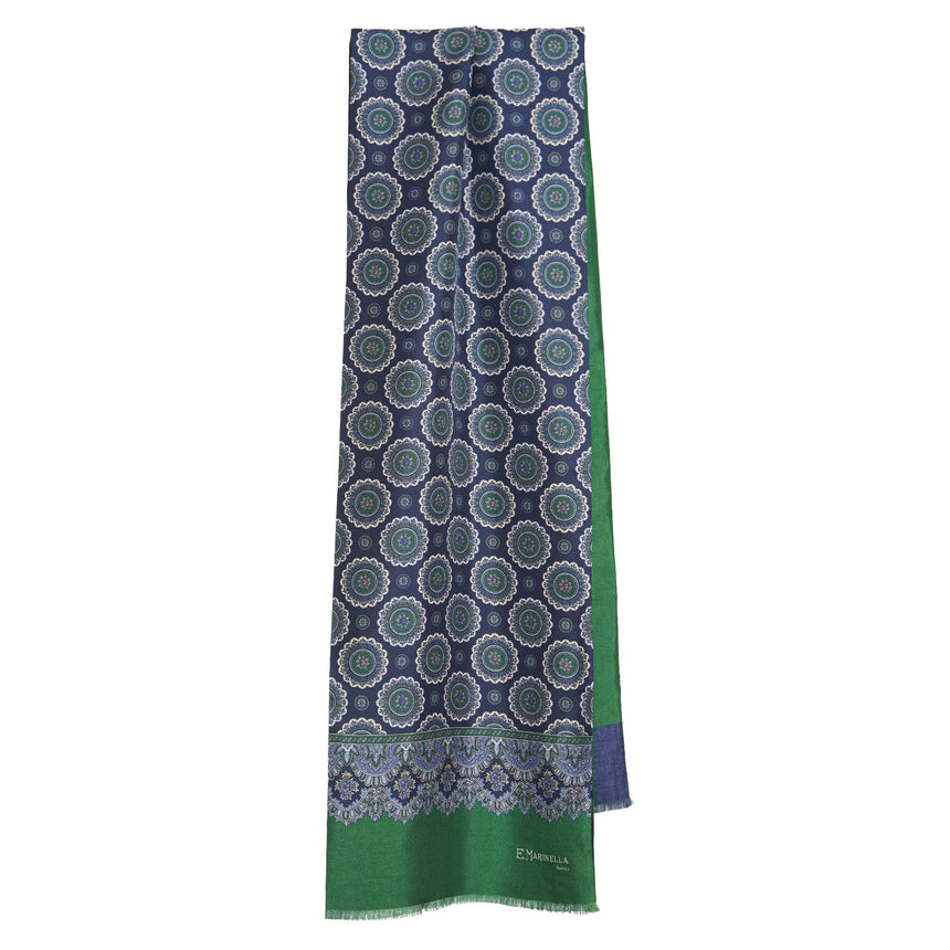 DARK BLUE DOUBLE SILK SCARF