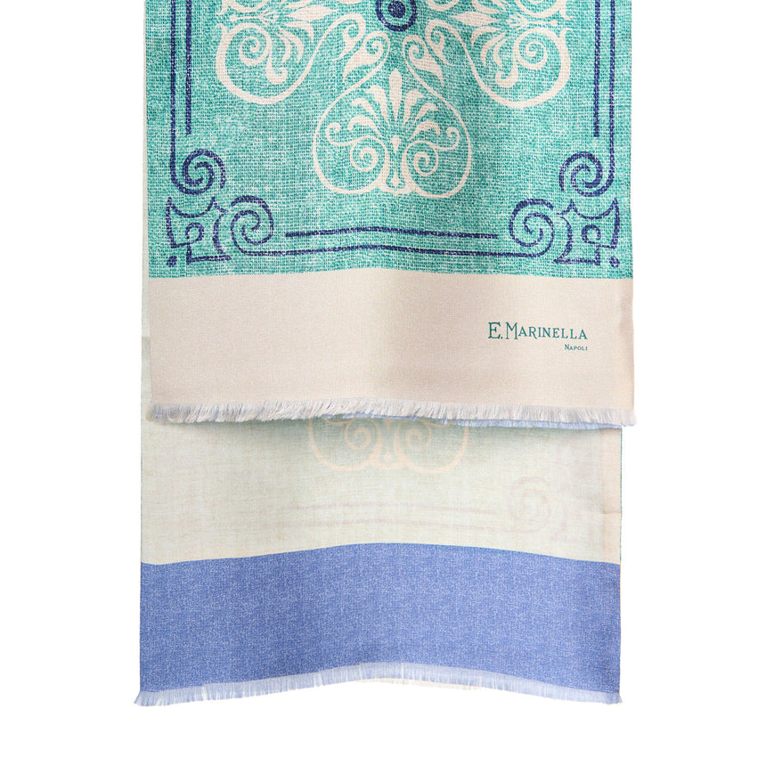 GREEN DOUBLE SILK SCARF