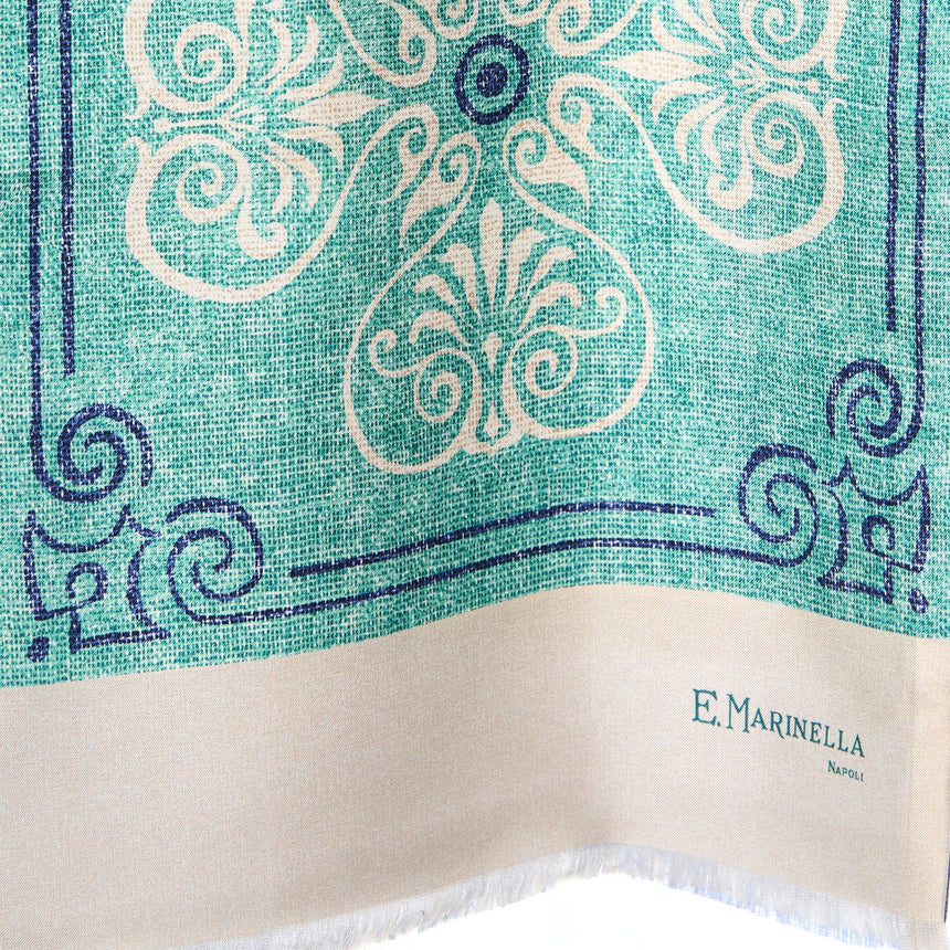 GREEN DOUBLE SILK SCARF