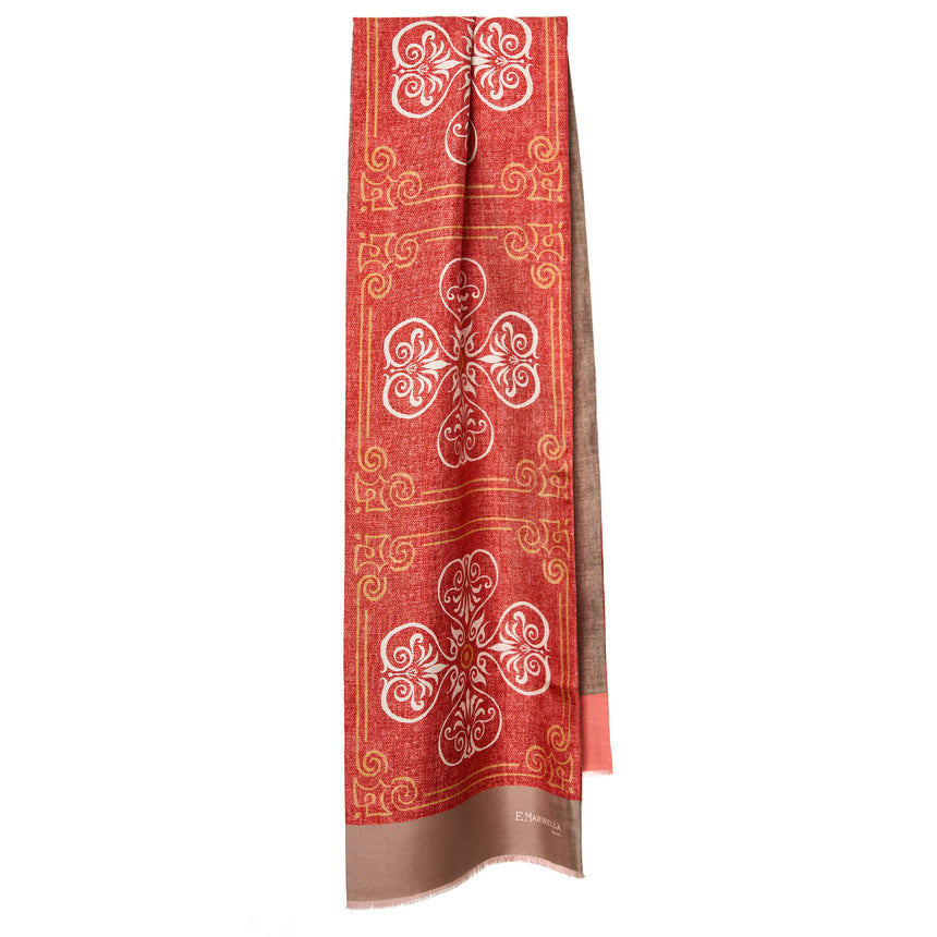 SCIARPA TUBOLARE ARANCIONE IN SETA TWILL