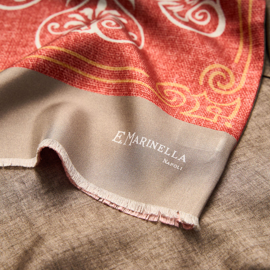 SCIARPA TUBOLARE ARANCIONE IN SETA TWILL