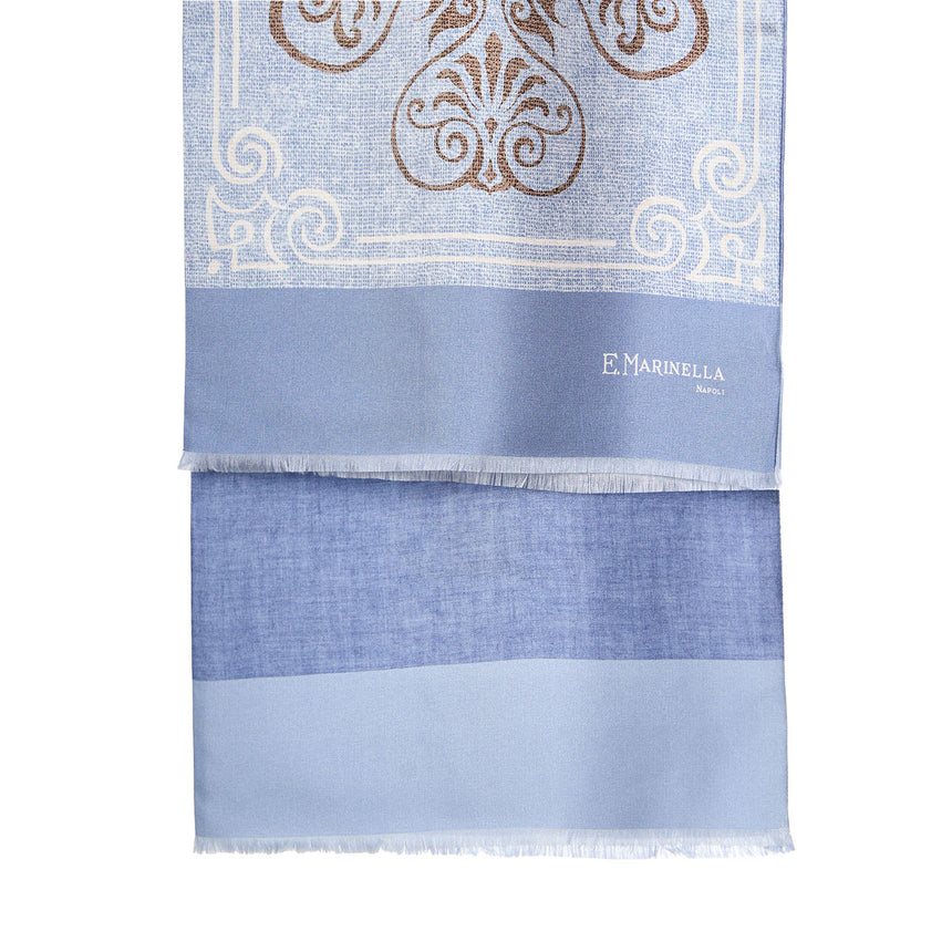 SCIARPA TUBOLARE AZZURRA IN SETA TWILL