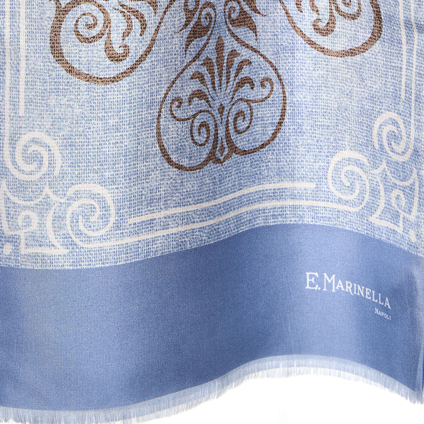 SCIARPA TUBOLARE AZZURRA IN SETA TWILL