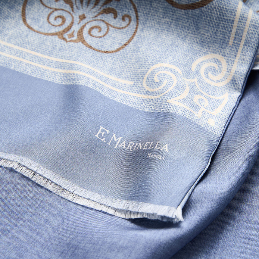 SCIARPA TUBOLARE AZZURRA IN SETA TWILL