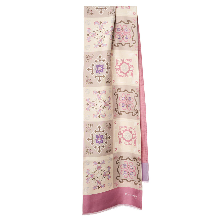 SCIARPA TUBOLARE ROSA IN SETA TWILL