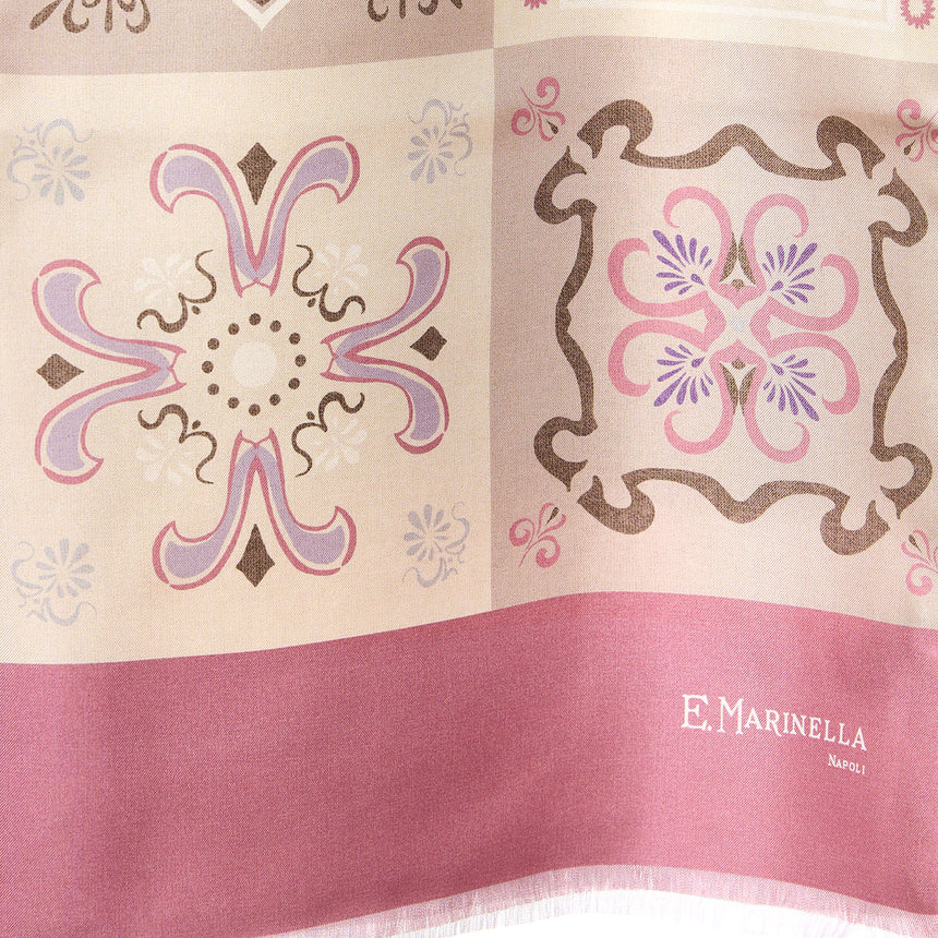 SCIARPA TUBOLARE ROSA IN SETA TWILL