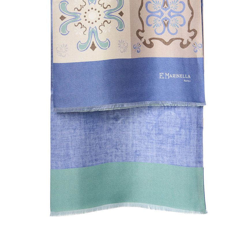 LIGHT BLUE DOUBLE SILK SCARF