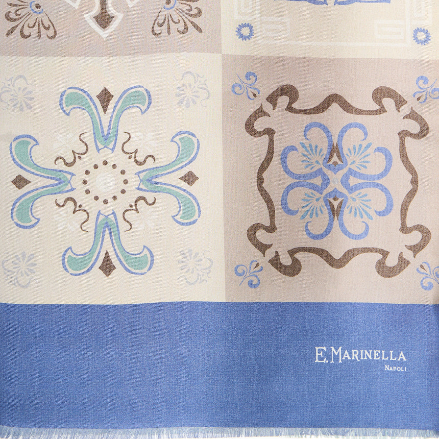 LIGHT BLUE DOUBLE SILK SCARF