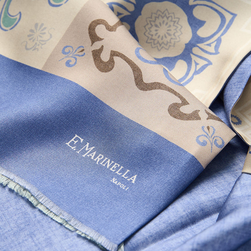 LIGHT BLUE DOUBLE SILK SCARF