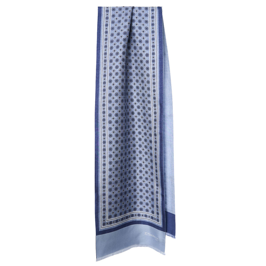 SCIARPA TUBOLARE AZZURRA IN SETA TWILL