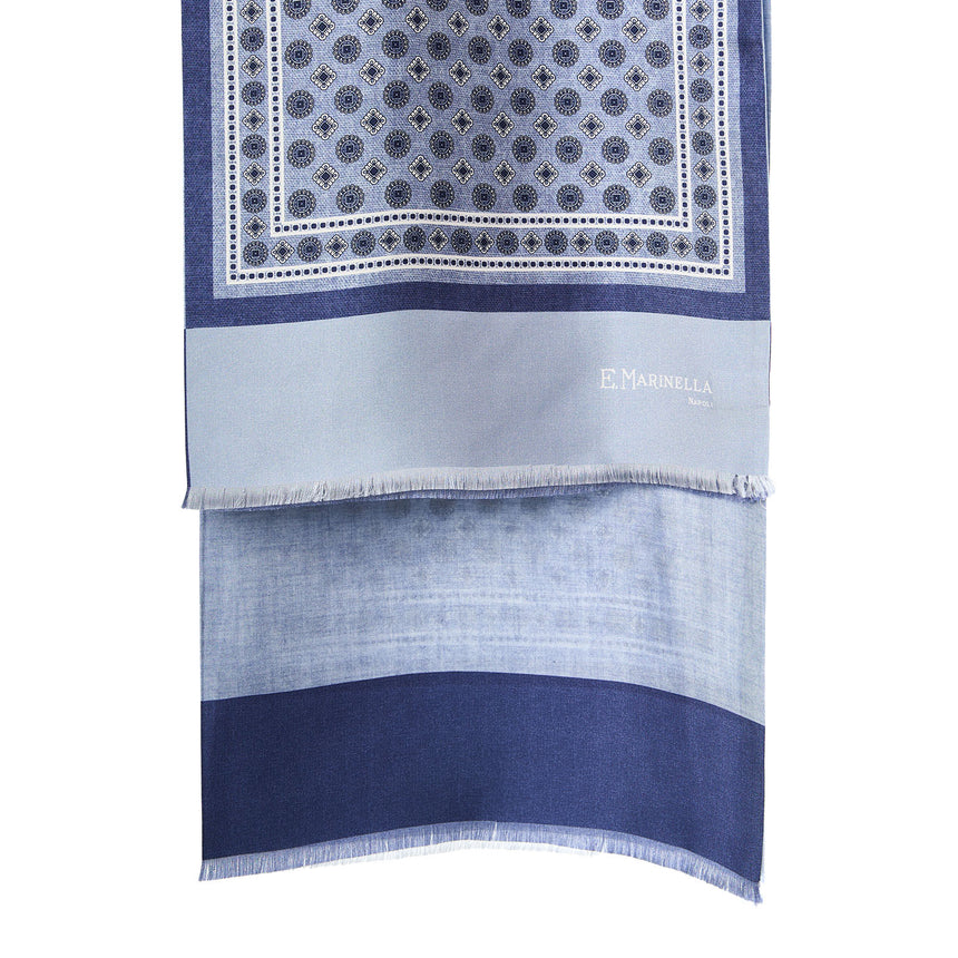 SCIARPA TUBOLARE AZZURRA IN SETA TWILL