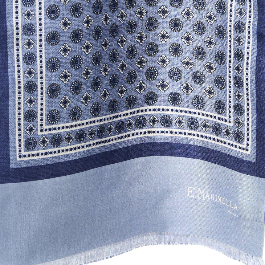SCIARPA TUBOLARE AZZURRA IN SETA TWILL