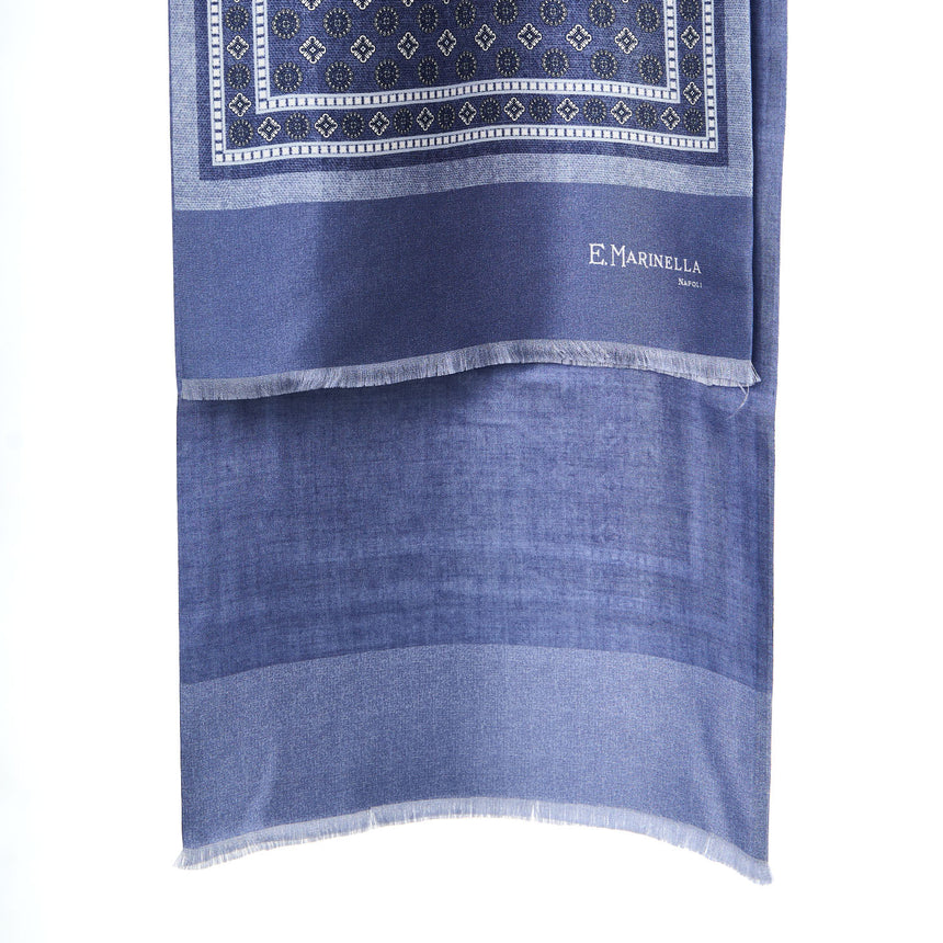 SCIARPA TUBOLARE AZZURRA IN SETA TWILL