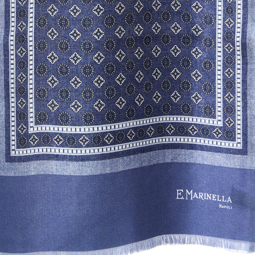 SCIARPA TUBOLARE AZZURRA IN SETA TWILL