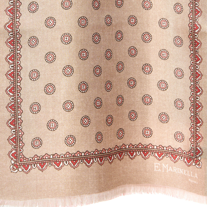 SCIARPA TUBOLARE BEIGE IN SETA TWILL