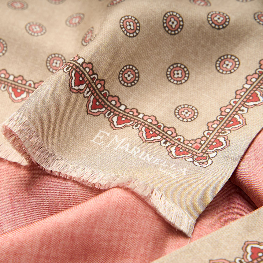 SCIARPA TUBOLARE BEIGE IN SETA TWILL