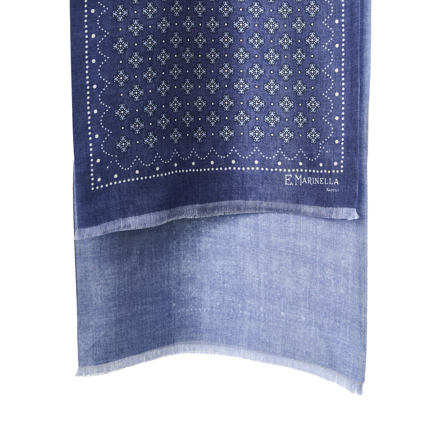 SCIARPA TUBOLARE BLU IN SETA TWILL