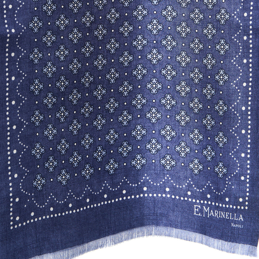 SCIARPA TUBOLARE BLU IN SETA TWILL