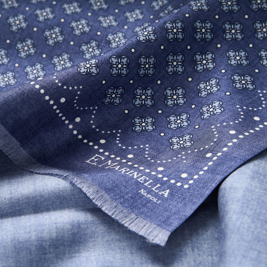 SCIARPA TUBOLARE BLU IN SETA TWILL