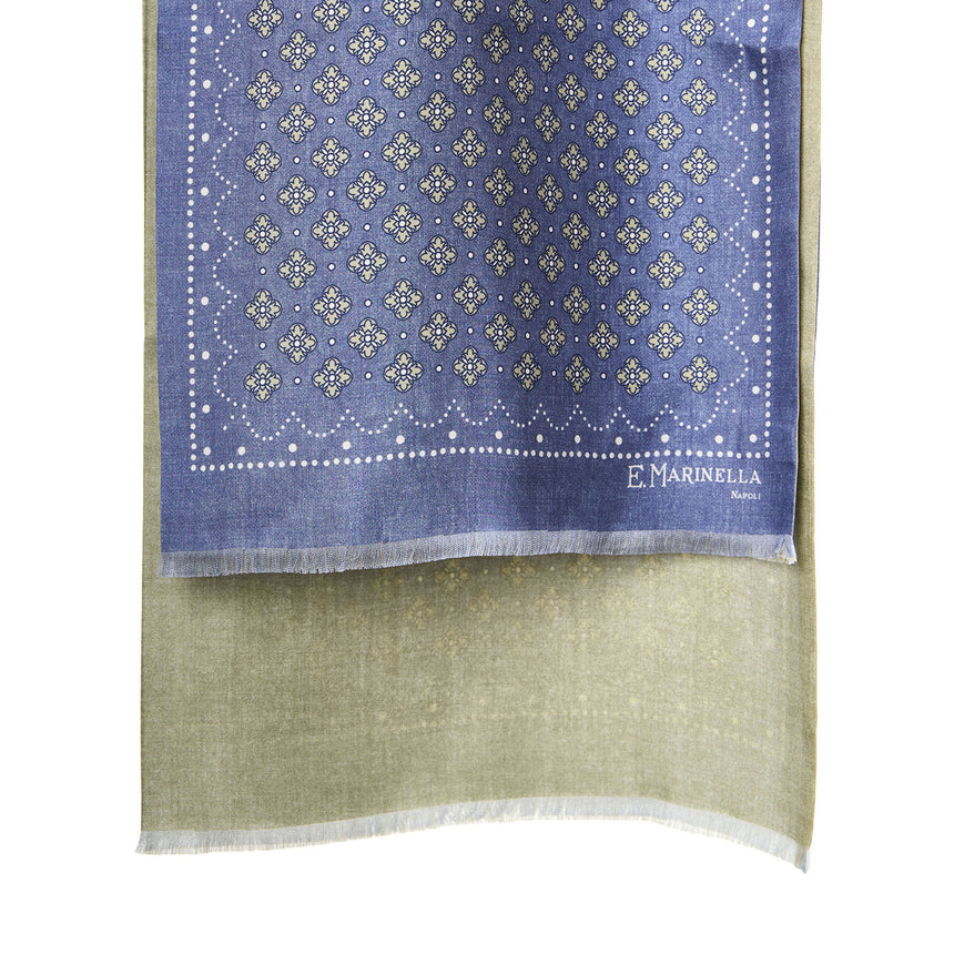 SCIARPA TUBOLARE AZZURRO POLVERE IN SETA TWILL