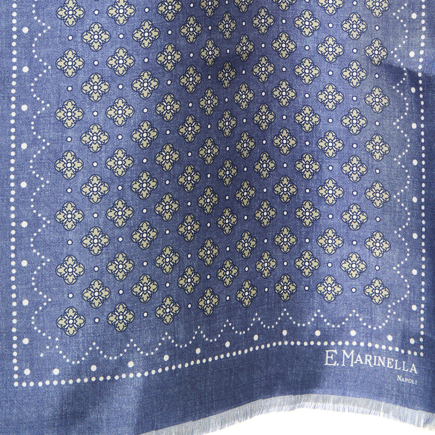 SCIARPA TUBOLARE AZZURRO POLVERE IN SETA TWILL