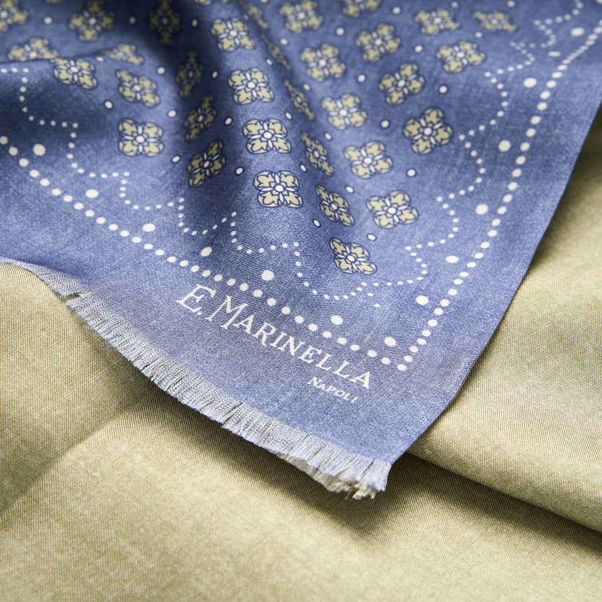 SCIARPA TUBOLARE AZZURRO POLVERE IN SETA TWILL