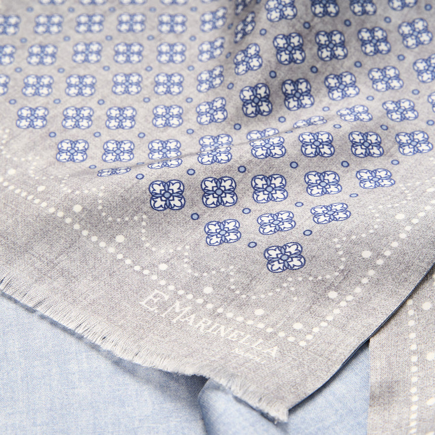 SCIARPA TUBOLARE GRIGIO IN SETA TWILL