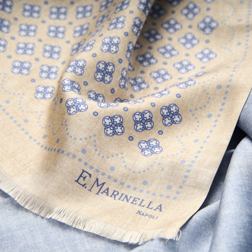 BEIGE DOUBLE SILK SCARF