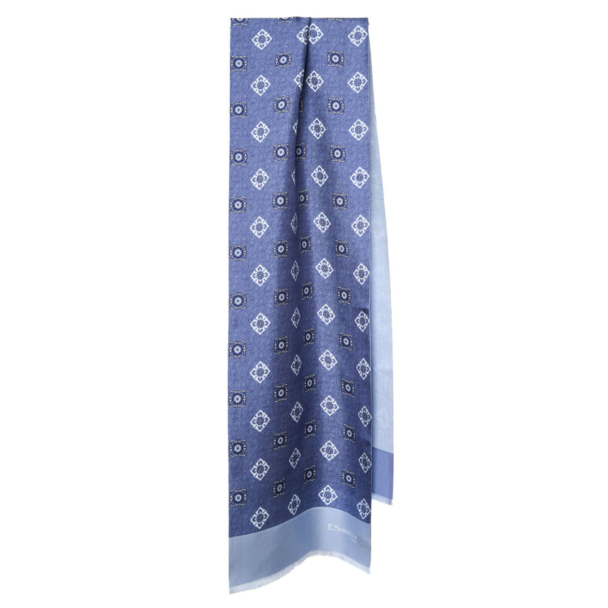 BLUE DOUBLE SILK SCARF