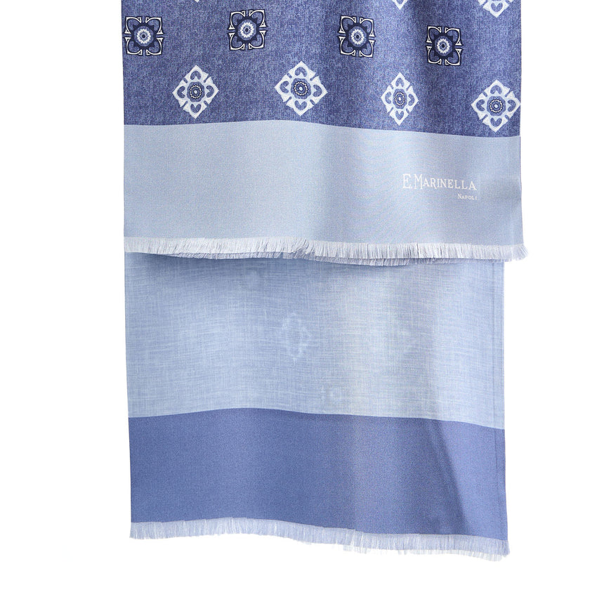 BLUE DOUBLE SILK SCARF