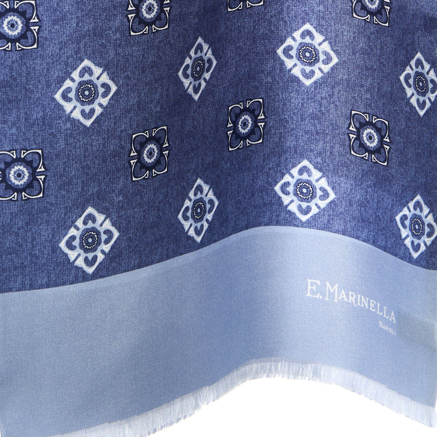 BLUE DOUBLE SILK SCARF