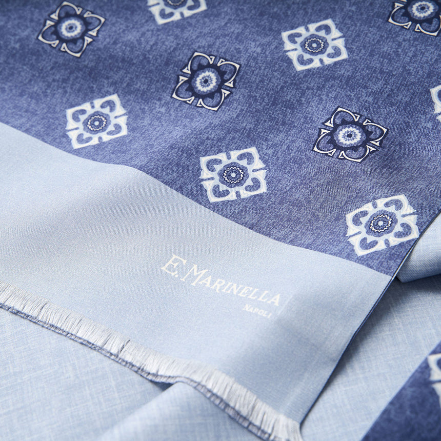BLUE DOUBLE SILK SCARF