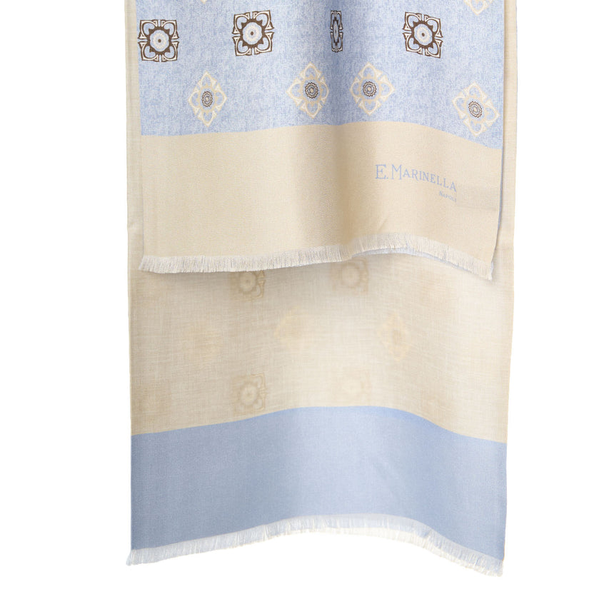 SCIARPA TUBOLARE AZZURRA IN SETA TWILL